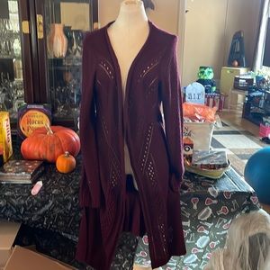 Maroon cardigan. XL.